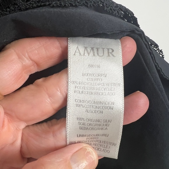 AMUR Pandora Black Lace Chiffon Cutout Shoulder Whimsygoth Victorian Blouse Sz M - Picture 13 of 14